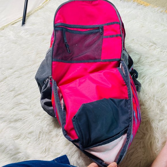 Adidas Load Spring Stipes Backpack School Bag Gray Pink Orange Blue - Picture 8 of 13